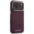 Кожен калъф Guess Leather Perforated 4G MagSafe (GUHMP18L6PS4SRGU) - iPhone 18 Pro / iPhone 17 Pro - Бордо