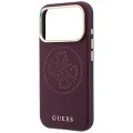 Кожен калъф Guess Leather Perforated 4G MagSafe (GUHMP18L6PS4SRGU) - iPhone 18 Pro / iPhone 17 Pro - Бордо