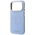 Кожен калъф Guess Leather Perforated 4G MagSafe (GUHMP18X6PS4SRGB) - iPhone 18 Pro Max / iPhone 17 Pro Max - Светлосин