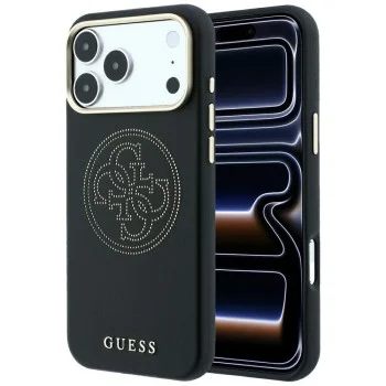 Кожен калъф Guess Leather Perforated 4G MagSafe (GUHMP18X6PS4SRGK) - iPhone 18 Pro Max / iPhone 17 Pro Max - Черен