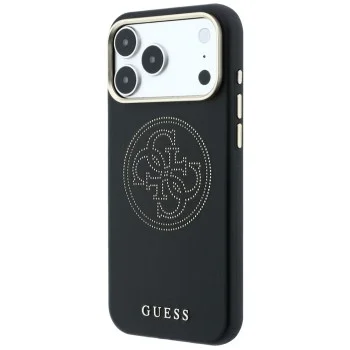 Кожен калъф Guess Leather Perforated 4G MagSafe (GUHMP18X6PS4SRGK) - iPhone 18 Pro Max / iPhone 17 Pro Max - Черен