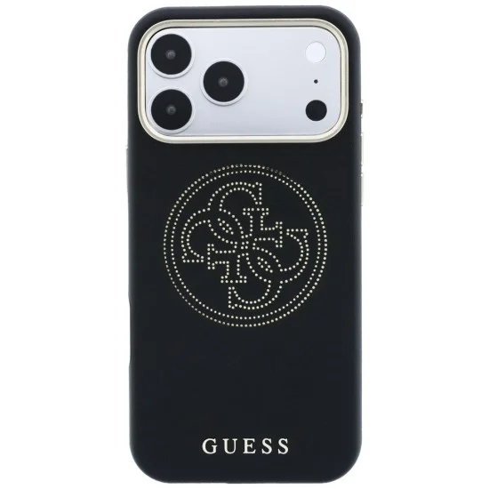 Кожен калъф Guess Leather Perforated 4G MagSafe (GUHMP18X6PS4SRGK) - iPhone 18 Pro Max / iPhone 17 Pro Max - Черен