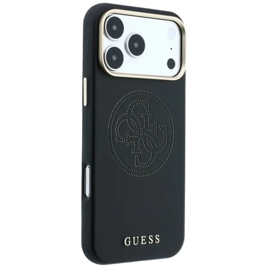 Кожен калъф Guess Leather Perforated 4G MagSafe (GUHMP18X6PS4SRGK) - iPhone 18 Pro Max / iPhone 17 Pro Max - Черен