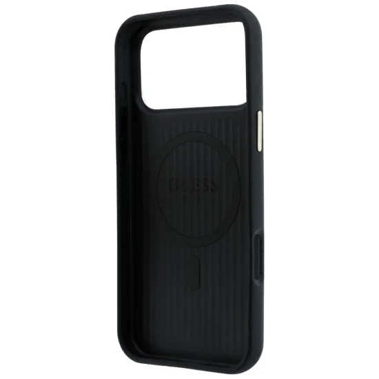 Кожен калъф Guess Leather Perforated 4G MagSafe (GUHMP18X6PS4SRGK) - iPhone 18 Pro Max / iPhone 17 Pro Max - Черен