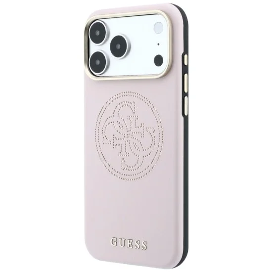 Кожен калъф Guess Leather Perforated 4G MagSafe (GUHMP18X6PS4SRGP) - iPhone 18 Pro Max / iPhone 17 Pro Max - Розов