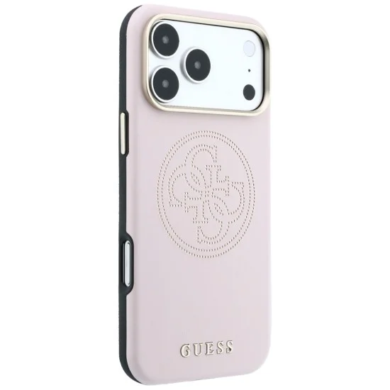 Кожен калъф Guess Leather Perforated 4G MagSafe (GUHMP18X6PS4SRGP) - iPhone 18 Pro Max / iPhone 17 Pro Max - Розов