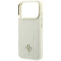 Кожен калъф Guess Leather Stripe Peony 4G MagSafe (GUHMP18L6PGSU4EE) - iPhone 18 Pro / iPhone 17 Pro - Бежов
