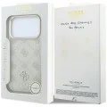 Кожен калъф Guess Leather Stripe Peony 4G MagSafe (GUHMP18L6PGSU4EE) - iPhone 18 Pro / iPhone 17 Pro - Бежов