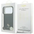 Кожен калъф Guess Leather Stripe Peony 4G MagSafe (GUHMP18L6PGSU4EK) - iPhone 18 Pro / iPhone 17 Pro - Черен