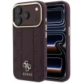 Кожен калъф Guess Leather Stripe Peony 4G MagSafe (GUHMP18L6PGSU4EU) - iPhone 18 Pro / iPhone 17 Pro - Бордо