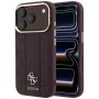 Кожен калъф Guess Leather Stripe Peony 4G MagSafe (GUHMP18L6PGSU4EU) - iPhone 18 Pro / iPhone 17 Pro - Бордо