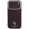 Кожен калъф Guess Leather Stripe Peony 4G MagSafe (GUHMP18L6PGSU4EU) - iPhone 18 Pro / iPhone 17 Pro - Бордо