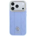 Кожен калъф Guess Leather Stripe Peony 4G MagSafe (GUHMP18X6PGSU4EB) - iPhone 18 Pro Max / iPhone 17 Pro Max - Светлосин