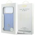 Кожен калъф Guess Leather Stripe Peony 4G MagSafe (GUHMP18X6PGSU4EB) - iPhone 18 Pro Max / iPhone 17 Pro Max - Светлосин