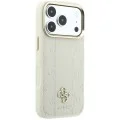 Кожен калъф Guess Leather Stripe Peony 4G MagSafe (GUHMP18X6PGSU4EE) - iPhone 18 Pro Max / iPhone 17 Pro Max - Бежов