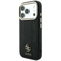 Кожен калъф Guess Leather Stripe Peony 4G MagSafe (GUHMP18X6PGSU4EK) - iPhone 18 Pro Max / iPhone 17 Pro Max - Черен