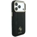 Кожен калъф Guess Leather Stripe Peony 4G MagSafe (GUHMP18X6PGSU4EK) - iPhone 18 Pro Max / iPhone 17 Pro Max - Черен