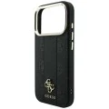 Кожен калъф Guess Leather Stripe Peony 4G MagSafe (GUHMP18X6PGSU4EK) - iPhone 18 Pro Max / iPhone 17 Pro Max - Черен