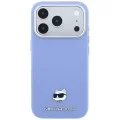 Кожен калъф Karl Lagerfeld Grained Leather Choupette Head MagSafe (KLHMP18L6PSCHLB) - iPhone 18 Pro / iPhone 17 Pro - Светлосин