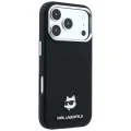 Кожен калъф Karl Lagerfeld Grained Leather Choupette Head MagSafe (KLHMP18L6PSCHLK) - iPhone 18 Pro / iPhone 17 Pro - Черен