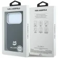 Кожен калъф Karl Lagerfeld Grained Leather Choupette Head MagSafe (KLHMP18L6PSCHLK) - iPhone 18 Pro / iPhone 17 Pro - Черен