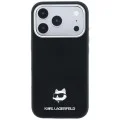 Кожен калъф Karl Lagerfeld Grained Leather Choupette Head MagSafe (KLHMP18L6PSCHLK) - iPhone 18 Pro / iPhone 17 Pro - Черен