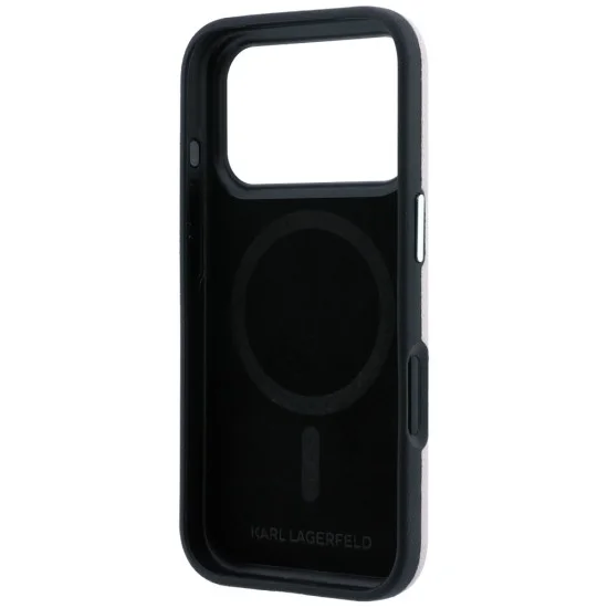 Кожен калъф Karl Lagerfeld Grained Leather Choupette Head MagSafe (KLHMP18L6PSCHLP) - iPhone 18 Pro / iPhone 17 Pro - Розов