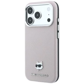 Кожен калъф Karl Lagerfeld Grained Leather Choupette Head MagSafe (KLHMP18L6PSCHLP) - iPhone 18 Pro / iPhone 17 Pro - Розов