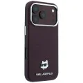 Кожен калъф Karl Lagerfeld Grained Leather Choupette Head MagSafe (KLHMP18L6PSCHLR) - iPhone 18 Pro / iPhone 17 Pro - Бордо