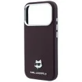Кожен калъф Karl Lagerfeld Grained Leather Choupette Head MagSafe (KLHMP18L6PSCHLR) - iPhone 18 Pro / iPhone 17 Pro - Бордо