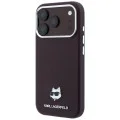Кожен калъф Karl Lagerfeld Grained Leather Choupette Head MagSafe (KLHMP18L6PSCHLR) - iPhone 18 Pro / iPhone 17 Pro - Бордо
