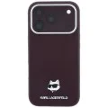 Кожен калъф Karl Lagerfeld Grained Leather Choupette Head MagSafe (KLHMP18L6PSCHLR) - iPhone 18 Pro / iPhone 17 Pro - Бордо