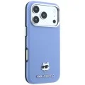 Кожен калъф Karl Lagerfeld Grained Leather Choupette Head MagSafe (KLHMP18X6PSCHLB) - iPhone 18 Pro Max / iPhone 17 Pro Max - Светлосин