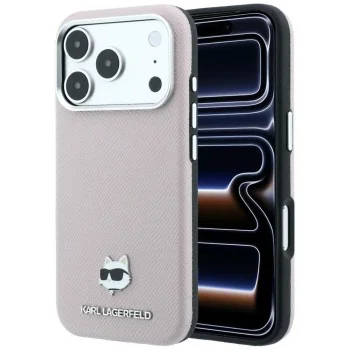 Кожен калъф Karl Lagerfeld Grained Leather Choupette Head MagSafe (KLHMP18X6PSCHLP) - iPhone 18 Pro Max / iPhone 17 Pro Max - Розов