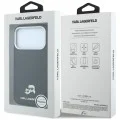 Кожен калъф Karl Lagerfeld Grained Leather KC Heads MagSafe (KLHMP18L6PSKCHLK) - iPhone 18 Pro / iPhone 17 Pro - Черен