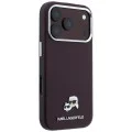 Кожен калъф Karl Lagerfeld Grained Leather KC Heads MagSafe (KLHMP18L6PSKCHLR) - iPhone 18 Pro / iPhone 17 Pro - Бордо