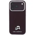 Кожен калъф Karl Lagerfeld Grained Leather KC Heads MagSafe (KLHMP18L6PSKCHLR) - iPhone 18 Pro / iPhone 17 Pro - Бордо