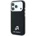 Кожен калъф Karl Lagerfeld Grained Leather KC Heads MagSafe (KLHMP18X6PSKCHLK) - iPhone 18 Pro Max / iPhone 17 Pro Max - Черен