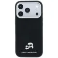 Кожен калъф Karl Lagerfeld Grained Leather KC Heads MagSafe (KLHMP18X6PSKCHLK) - iPhone 18 Pro Max / iPhone 17 Pro Max - Черен