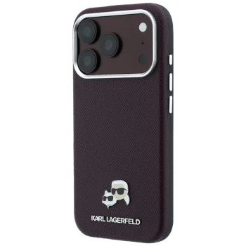 Кожен калъф Karl Lagerfeld Grained Leather KC Heads MagSafe (KLHMP18X6PSKCHLR) - iPhone 18 Pro Max / iPhone 17 Pro Max - Бордо