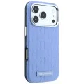 Кожен калъф Karl Lagerfeld Grained Leather Mono Resin Logo MagSafe (KLHMP18L6PWKLMHB) - iPhone 18 Pro / iPhone 17 Pro - Светлосин
