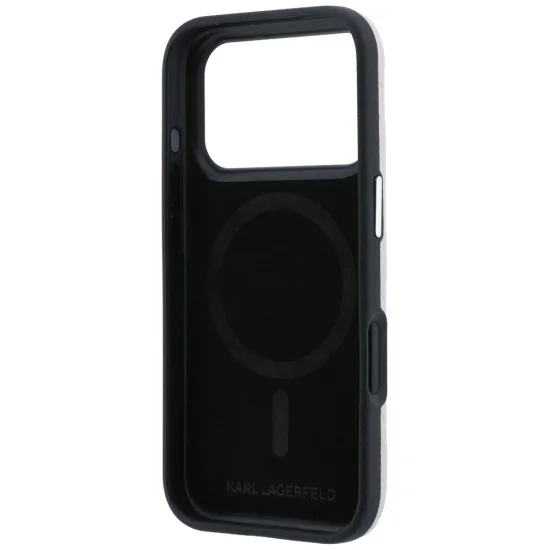 Кожен калъф Karl Lagerfeld Grained Leather Mono Resin Logo MagSafe (KLHMP18L6PWKLMHP) - iPhone 18 Pro / iPhone 17 Pro - Розов