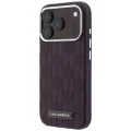 Кожен калъф Karl Lagerfeld Grained Leather Mono Resin Logo MagSafe (KLHMP18L6PWKLMHR) - iPhone 18 Pro / iPhone 17 Pro - Бордо