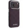 Кожен калъф Karl Lagerfeld Grained Leather Mono Resin Logo MagSafe (KLHMP18L6PWKLMHR) - iPhone 18 Pro / iPhone 17 Pro - Бордо