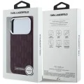 Кожен калъф Karl Lagerfeld Grained Leather Mono Resin Logo MagSafe (KLHMP18L6PWKLMHR) - iPhone 18 Pro / iPhone 17 Pro - Бордо
