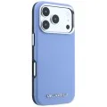 Кожен калъф Karl Lagerfeld HC MagSafe Grained Leather Elongated Logo (KLHMP18XPSWGKLB) - iPhone 18 Pro Max / iPhone 17 Pro Max - Син