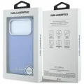 Кожен калъф Karl Lagerfeld HC MagSafe Grained Leather Elongated Logo (KLHMP18XPSWGKLB) - iPhone 18 Pro Max / iPhone 17 Pro Max - Син