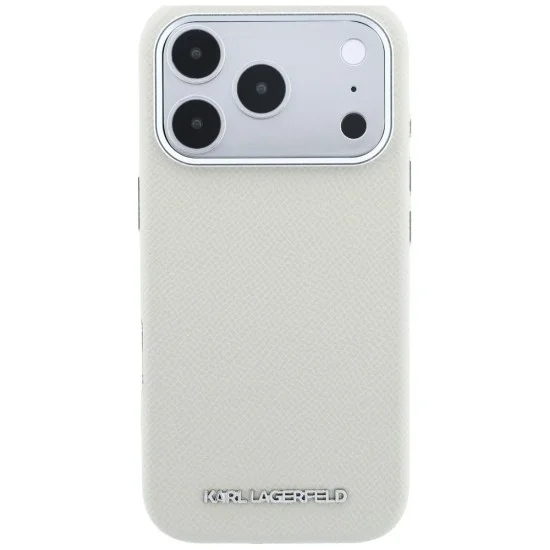 Кожен калъф Karl Lagerfeld HC MagSafe Grained Leather Elongated Logo (KLHMP18XPSWGKLE) - iPhone 18 Pro Max / iPhone 17 Pro Max - Бежов
