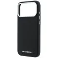 Кожен калъф Karl Lagerfeld HC MagSafe Grained Leather Elongated Logo (KLHMP18XPSWGKLK) - iPhone 18 Pro Max / iPhone 17 Pro Max - Черен