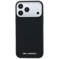 Кожен калъф Karl Lagerfeld HC MagSafe Grained Leather Elongated Logo (KLHMP18XPSWGKLK) - iPhone 18 Pro Max / iPhone 17 Pro Max - Черен